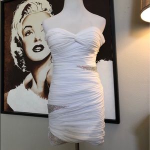 LA FEMME WHITE COCKTAIL DRESS